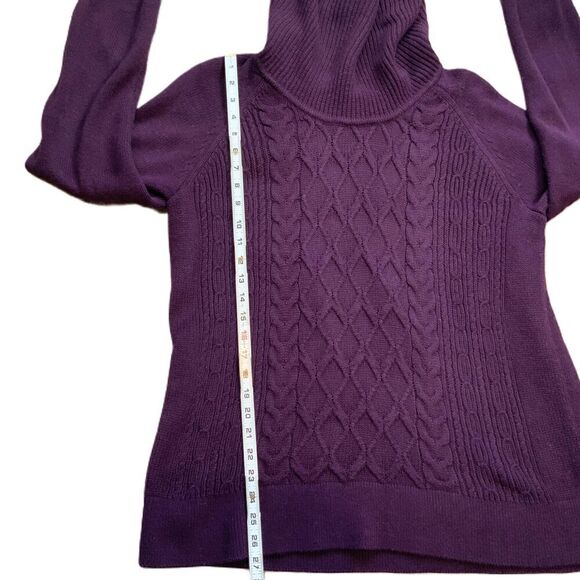 Tommy Hilfiger Purple Cable Knit Shawl Collar Long Sleeve Pullover Sweater Sz XL - Picture 8 of 14